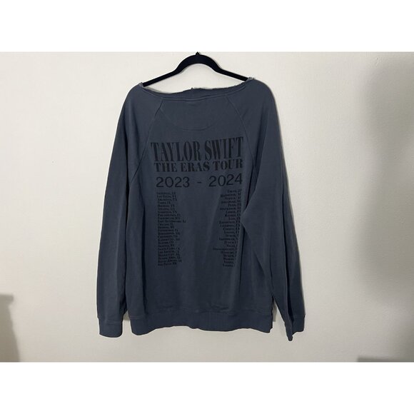 Taylor Swift Eras Tour Dark Gray Blue Sweatshirt Size Large 2023 2024 Pockets - Picture 7 of 15